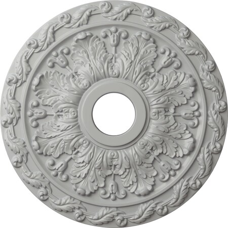 Ekena Millwork Spring Leaf Ceiling Medallion (Fits Canopies up to 5 5/8"), 19 7/8"OD x 3 5/8"ID x 1 1/4"P, Frost CM19SPFRF
